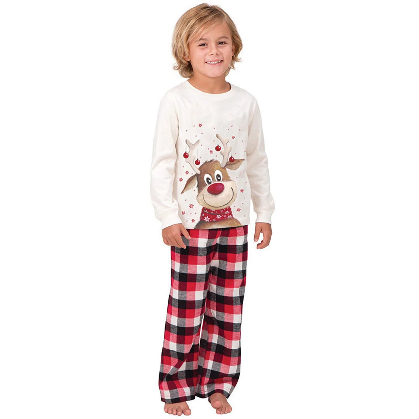 Kid in matching SnugglePJs – cozy Christmas pyjamas
