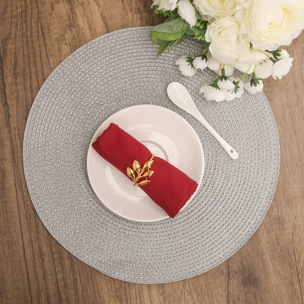 Set of 6 Round Braided Placemats with Matching Coasters