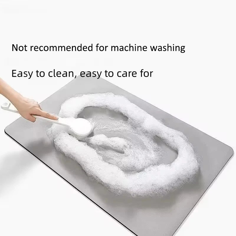 Super Absorbent Diatomite Infused Bath Mat. Non-Slip & Quick Dry