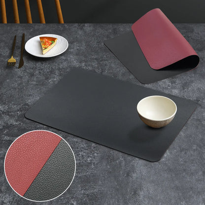 Dual-Sided Leather Table Mat