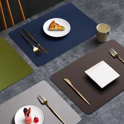 Dual-Sided Leather Table Mat